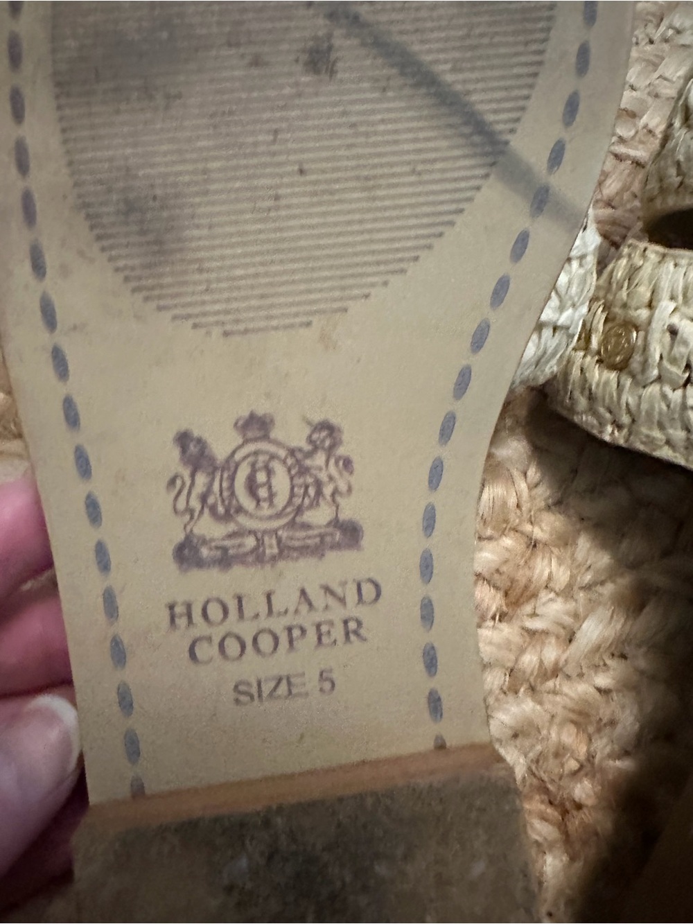 Holland Cooper Beige Raffia Slide Sandals - Picture 7 of 8